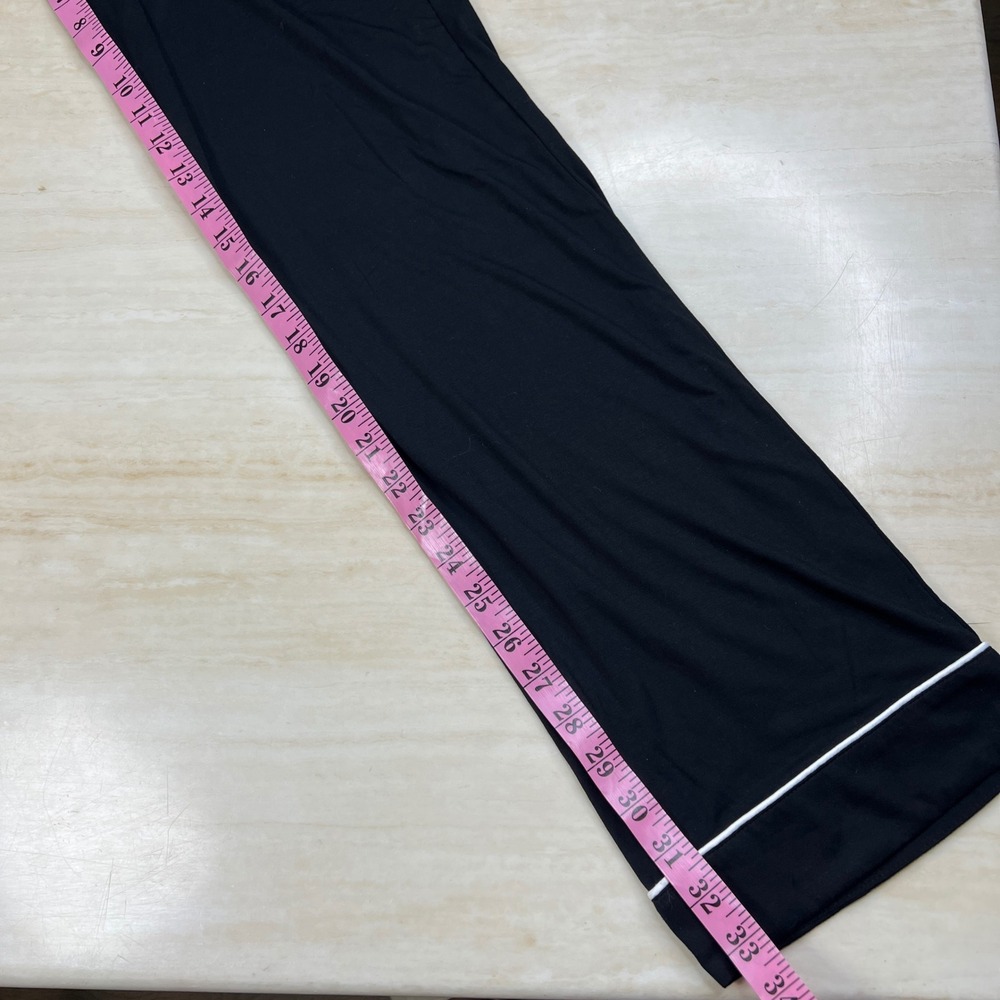 Cozy Earth Bamboo Pajama Pants Black White Piping Wide Leg XS CEW0011 - Picture 11 of 13